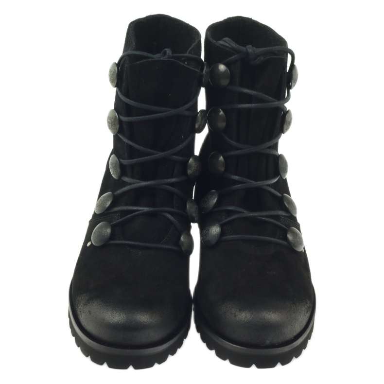 Botas de mujer Badura decoradas con botones y diamantes de imitación negro 4 Botas de mujer Badura decoradas con botones y diamantes de imitación negro 4