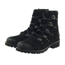 Botas de mujer Badura decoradas con botones y diamantes de imitación negro 3