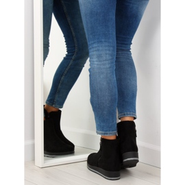 Botines Chelsea negros con suela alta K103 1