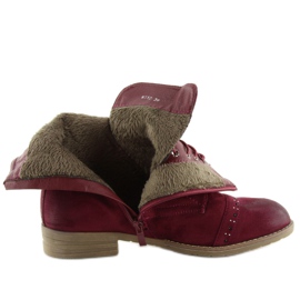 Bota con cordones W312 Wine burgundy rojo 1