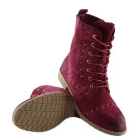 Bota con cordones W312 Wine burgundy rojo 2