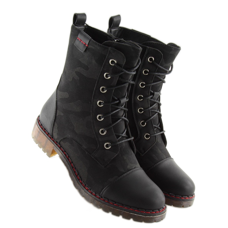 Botas negras con cordones A-26 Black negro 1 Botas negras con cordones A-26 Black negro 1