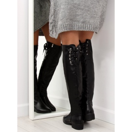 Negro A-12 Botas mosquetero negras 1 Negro A-12 Botas mosquetero negras 1