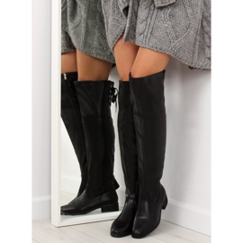 Negro A-12 Botas mosquetero negras 3