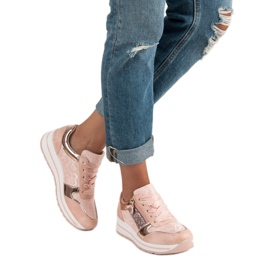 Kayla Zapatillas atadas con una cinta rosado 3