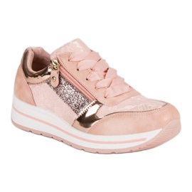 Kayla Zapatillas atadas con una cinta rosado 4