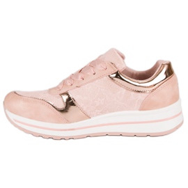 Kayla Zapatillas atadas con una cinta rosado 5
