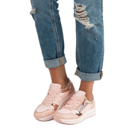 Kayla Zapatillas atadas con una cinta rosado 2