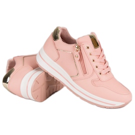 Zapatillas con cremallera decorativa rosado 4