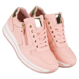 Zapatillas con cremallera decorativa rosado 5