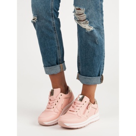 Zapatillas con cremallera decorativa rosado 7