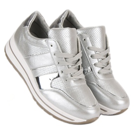 Zapatillas plateadas gris 4