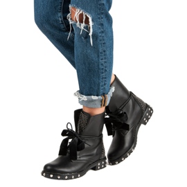 Lucky Shoes Botas de rock workery negro 2