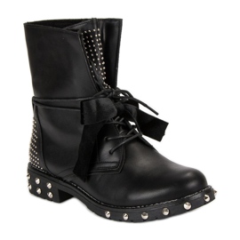 Lucky Shoes Botas de rock workery negro 3