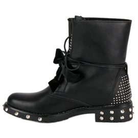 Lucky Shoes Botas de rock workery negro 4