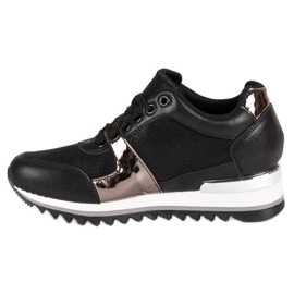 Calzado deportivo atado negro 5
