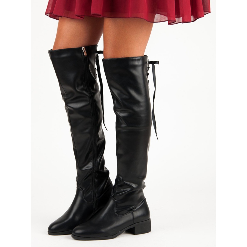 Botas negras por encima de la rodilla negro 1