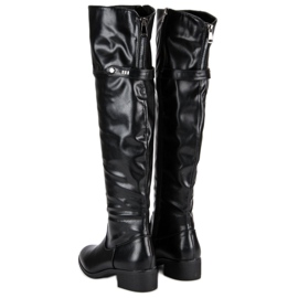 Botas negras hasta el muslo con cremallera negro 5