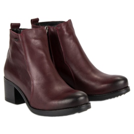 Botines de tacón vinceza burdeos rojo 6