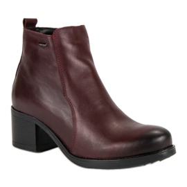 Botines de tacón vinceza burdeos rojo 3