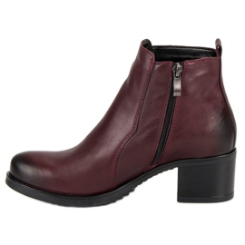 Botines de tacón vinceza burdeos rojo 4