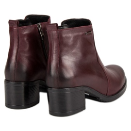 Botines de tacón vinceza burdeos rojo 5