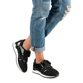 Calzado deportivo sin cordones negro 2