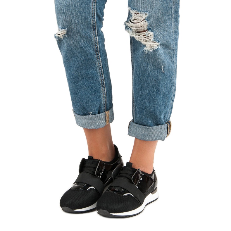 Calzado deportivo sin cordones negro 1
