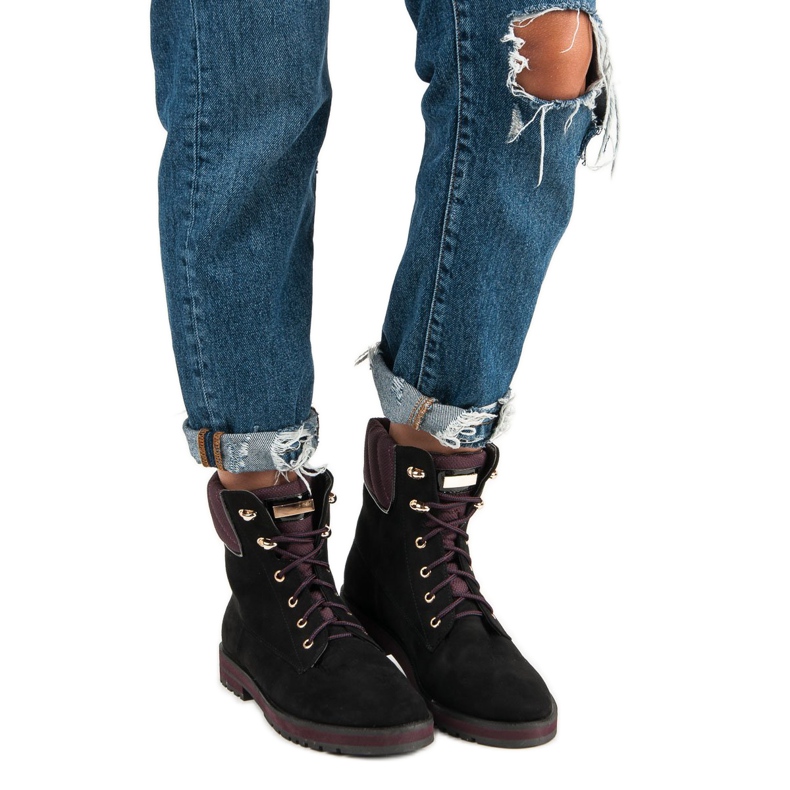 Lucky Shoes Trabajadores de ante negro 1