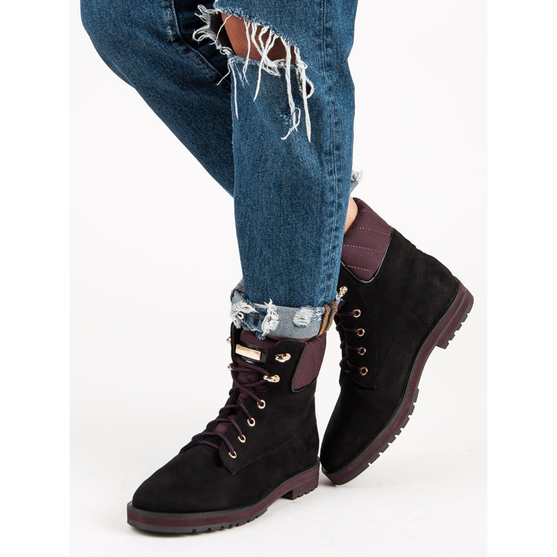 Lucky Shoes Trabajadores de ante negro 2