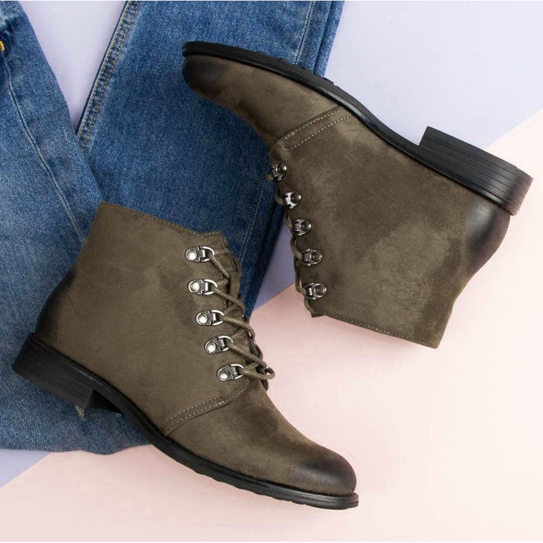 Botas VINCEZA atadas verde 1 Botas VINCEZA atadas verde 1