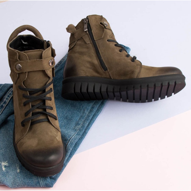 Botas de trabajo VINCEZA caqui verde 1