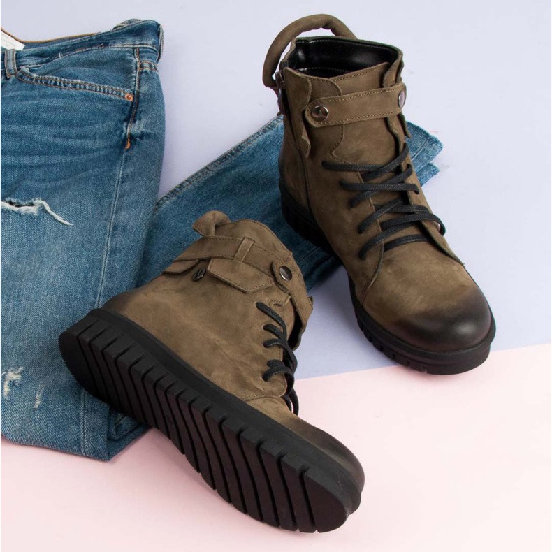 Botas de trabajo VINCEZA caqui verde 2