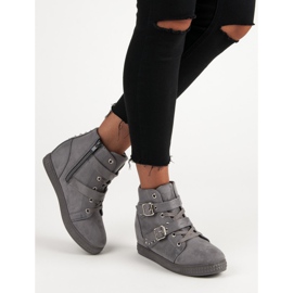 Super Me Zapatillas grises con lazos 6