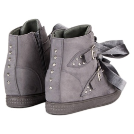 Super Me Zapatillas grises con lazos 3