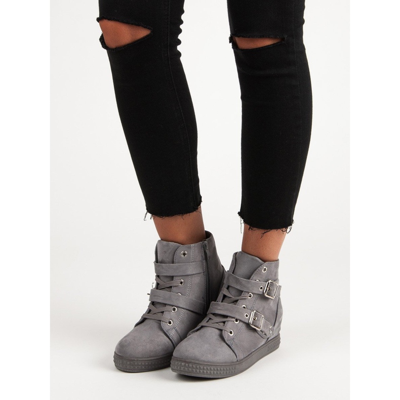 Super Me Zapatillas grises con lazos 1