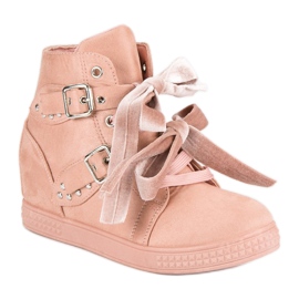 Super Me Deportivas rosas con lazos rosado 2