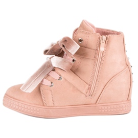 Super Me Deportivas rosas con lazos rosado 3