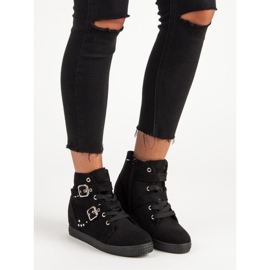 Super Me Zapatillas negras con lazos negro 5