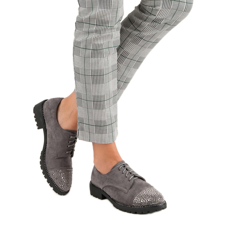 Bello Star Zapatos de gamuza con estilo gris 2