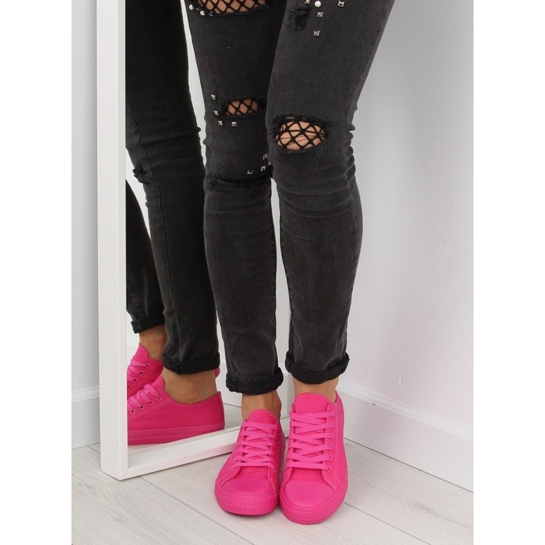 Zapatillas de mujer monocolor fucsia NB176 Fuxia rosado 2