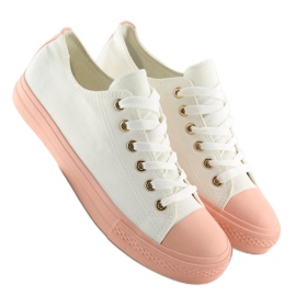 Zapatillas de mujer blanco y rosa BL97P BLANCO / ROSA rosado 5