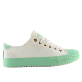 Zapatillas de mujer blancas y menta BL97P Verde blanco 4
