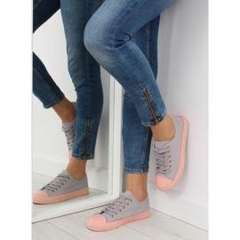Zapatillas de mujer gris y rosa BL97P GRIS / ROSA rosado 2