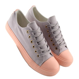 Zapatillas de mujer gris y rosa BL97P GRIS / ROSA rosado 4