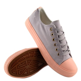 Zapatillas de mujer gris y rosa BL97P GRIS / ROSA rosado 5