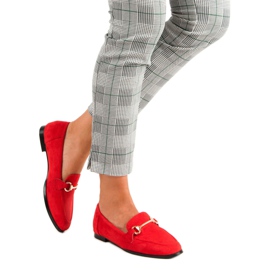 Mocasines de gamuza sin cordones rojo 5
