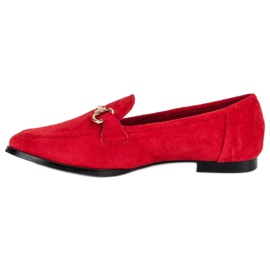 Mocasines de gamuza sin cordones rojo 1