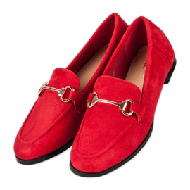 Mocasines de gamuza sin cordones rojo 3