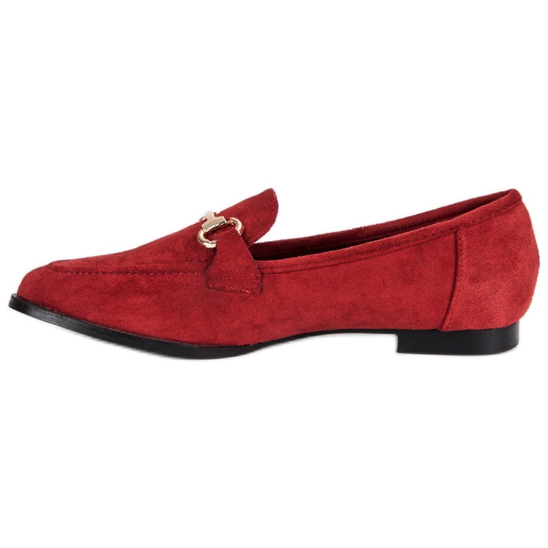Mocasines de gamuza sin cordones rojo 1
